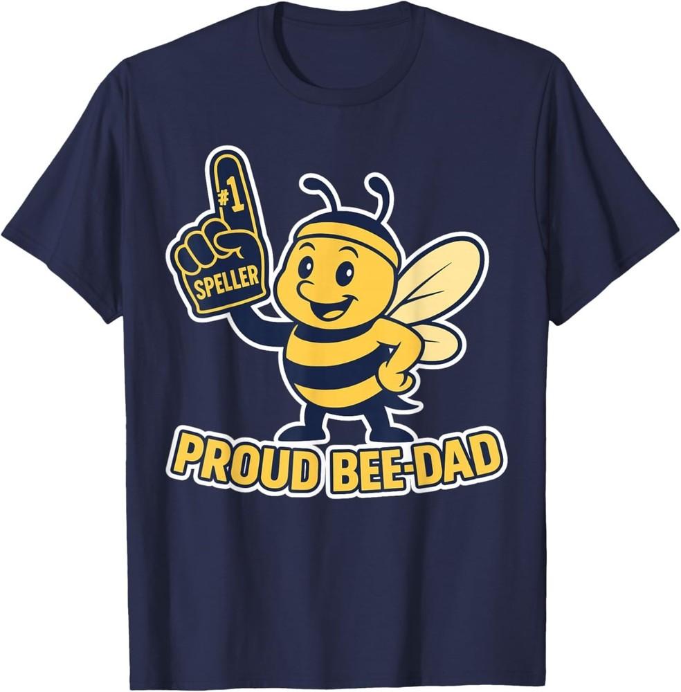 Гордый Пчела-Папа Поддерживает Олимпиаду по правописанию Смешная футболка для папы участника 2XL