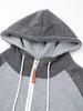 Men's European Size Color Block Raglan Sleeve Hooded Cardigan Sweatshirt