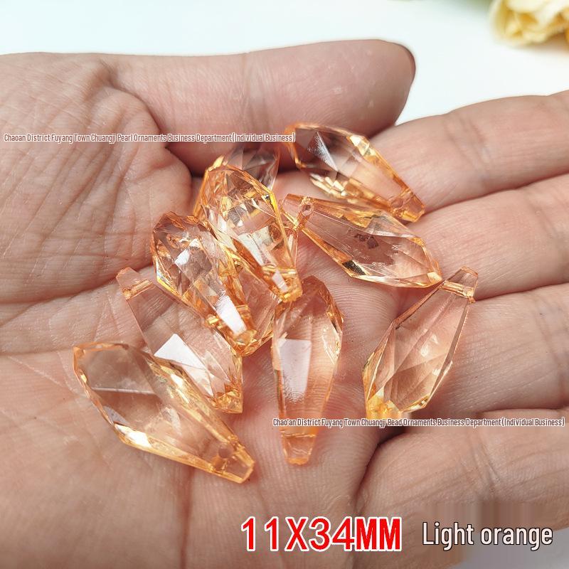 Crystal Pillar Lampshade Beaded Curtain Accessories - 8x24MM Water Drop Transparent Acrylic Loose Beads Pendants