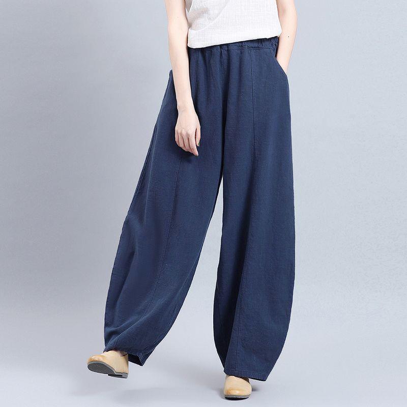 

Japanese Style High-Waist Lantern Pants - Spring & Autumn Lightweight Cotton Linen Harem Trousers XL [Recommended 121-135 Jin]