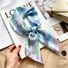 Simple temperament Spring and summer female imitation silk scarf versatile Korean version casual small square scarf neck protection decorative scarf