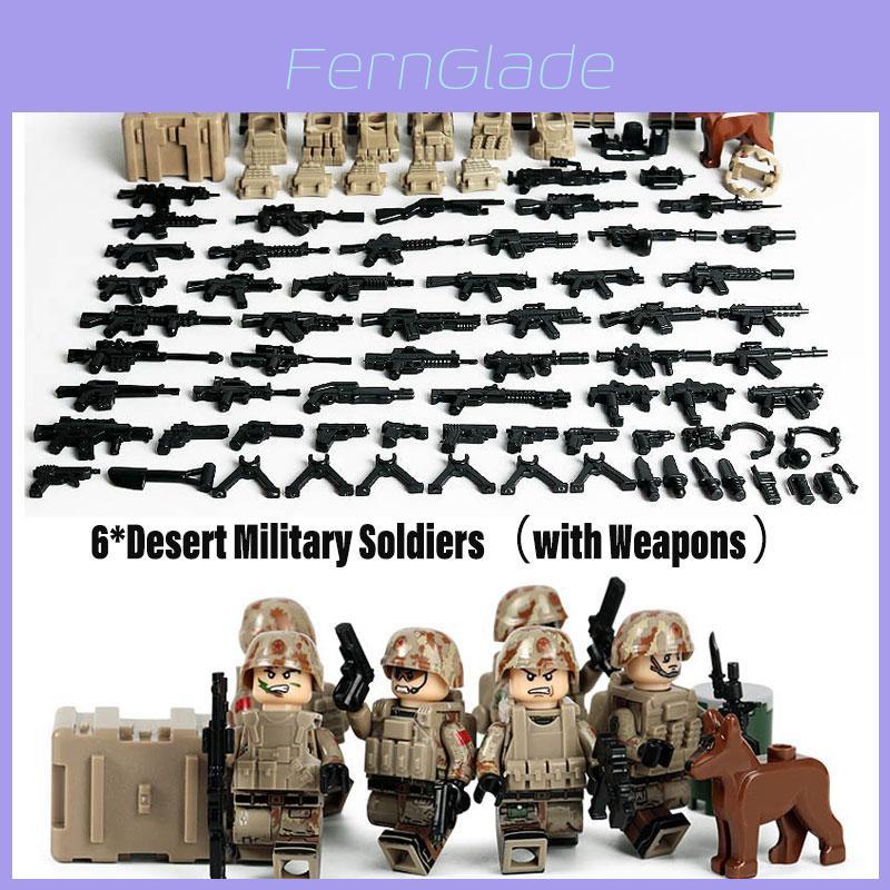 Land Tiger Desert Patrol Military Action Figure Building Blocks Plastic Toy For Kids