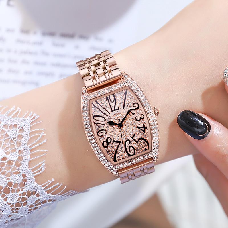 Fashion Light Luxury Steel Belt Watch Retro Wine Barrel Quartz Women S Watch Niche Gypsy Women S Watch розового золота