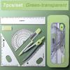 Back To School 7 Pcs/set Mathematical Rulers Set Professional Compass Ruler Multi-function Drawing Tools Students Stationery