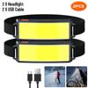 Strong Light Headlamp Portable Mini COB LED Headlight Built-in Battery Flashlight USB Rechargeable Head Lamp Hiking Torch