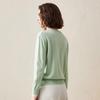 Kemengboka Women's Pure Cashmere Embroidered Color Block Sweater