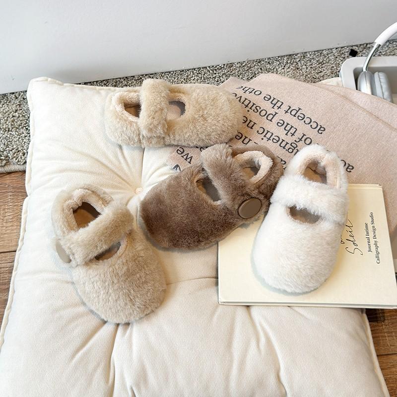 Children Casual Shoes Round-toe Fashion Boys Girls Simple Platform Cotton Shoes Kids Winter Warm Simple Flats Shoes Size 21-30
