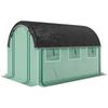3 X 2 X 2 M Polytunnel Greenhouse with Sun Protection Net, Roll-Up Side Walls, Plastic Cover, Steel Frame, Green