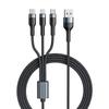 3-IN-1 USB Cable Fast Charging Cable Multi Charging Cord USB Cord Adapter Braided Wire For Mobile Phone Tablet Laptop