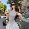 Collar Short-sleeved Temperament Dress for Women's Spring Pure Desire, New Waist-closed Characters, Thin and Fluffy Small Short Skirt
