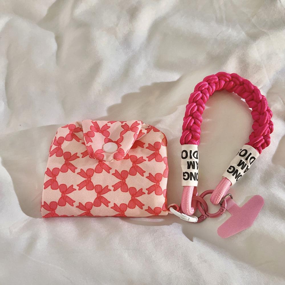 

Multi-Purpose Phone Lanyard Stretchable Small Storage Bag Portable Coin Purse розовый