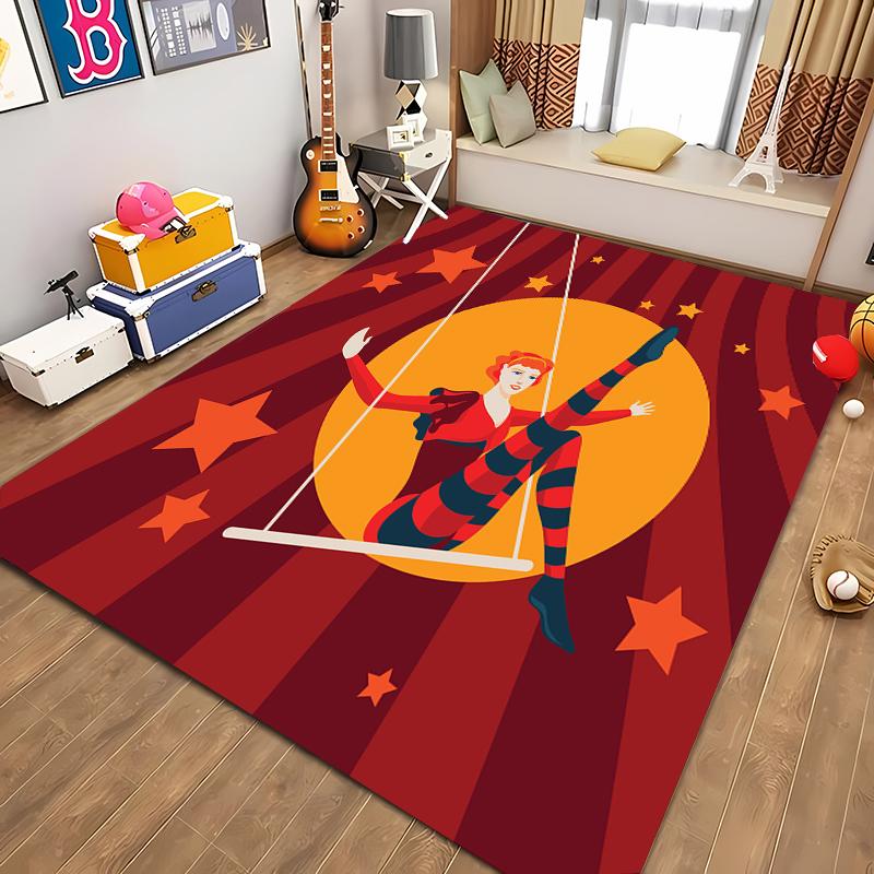 

Amazing Circus Performance Large Area Carpets for Home Living Room Children s Bedroom Sofa Doormat Floor Rugs Anti-slip Decor 40x60cm (16x24in)