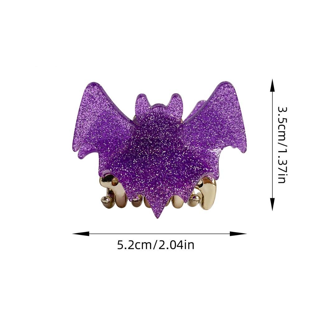 Fashion Y2K Halloween Bat Hair Claw Dazzling Colors Alloy Shiny Acrylic Shark Clip Cosplay Headdress Bat Wings Hair Claw School