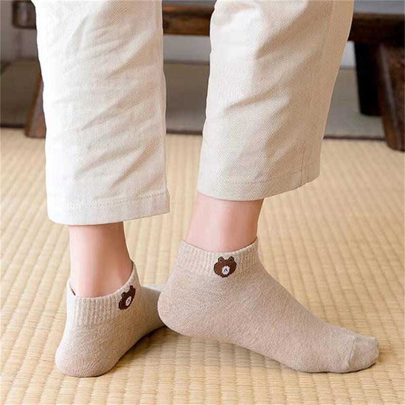 10 perechi de șosete de iarnă pentru femei, ursuleț, respirabili, menține căldura, șosete antiderapante