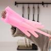 Pet Grooming Gloves Heat Resistant Silicone Dog Washing Gloves with High-Density Teeth Five Finger Design Cat Hair Remover for Massaging Bathing