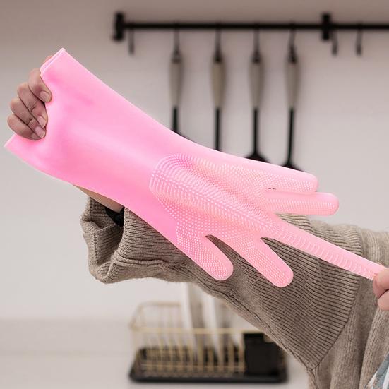 Pet Grooming Gloves Heat Resistant Silicone Dog Washing Gloves with High-Density Teeth Five Finger Design Cat Hair Remover for Massaging Bathing