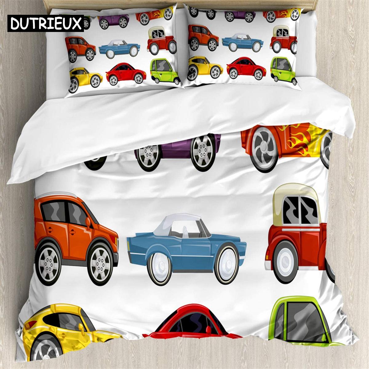 

Car sedan car 3Pcs Bedding Sets 3D Digital Printing Custom Quilt Duvet Cover Set Home Queen King Quilt Pillowcase (135x200cm)&set