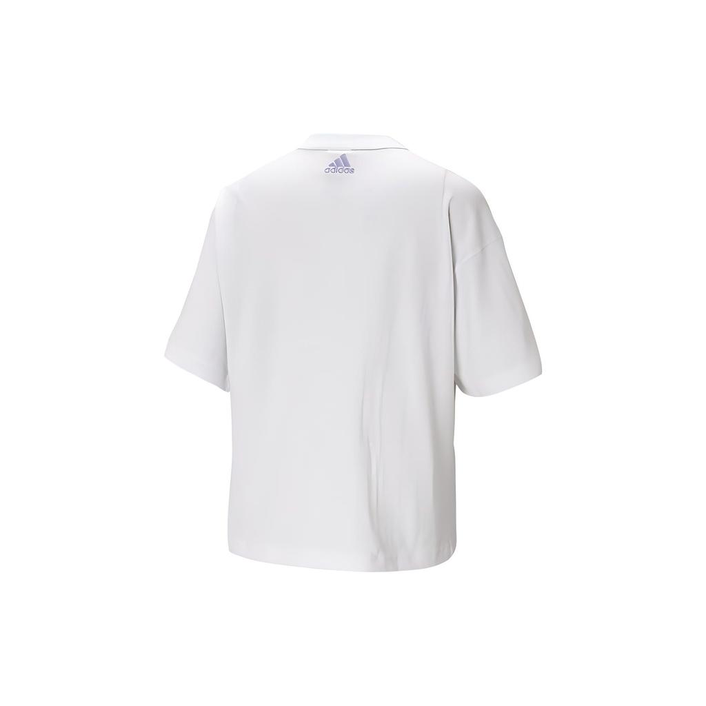 Adidas Big Logo Short Sleeve T-Shirt Women Tops White HB5100