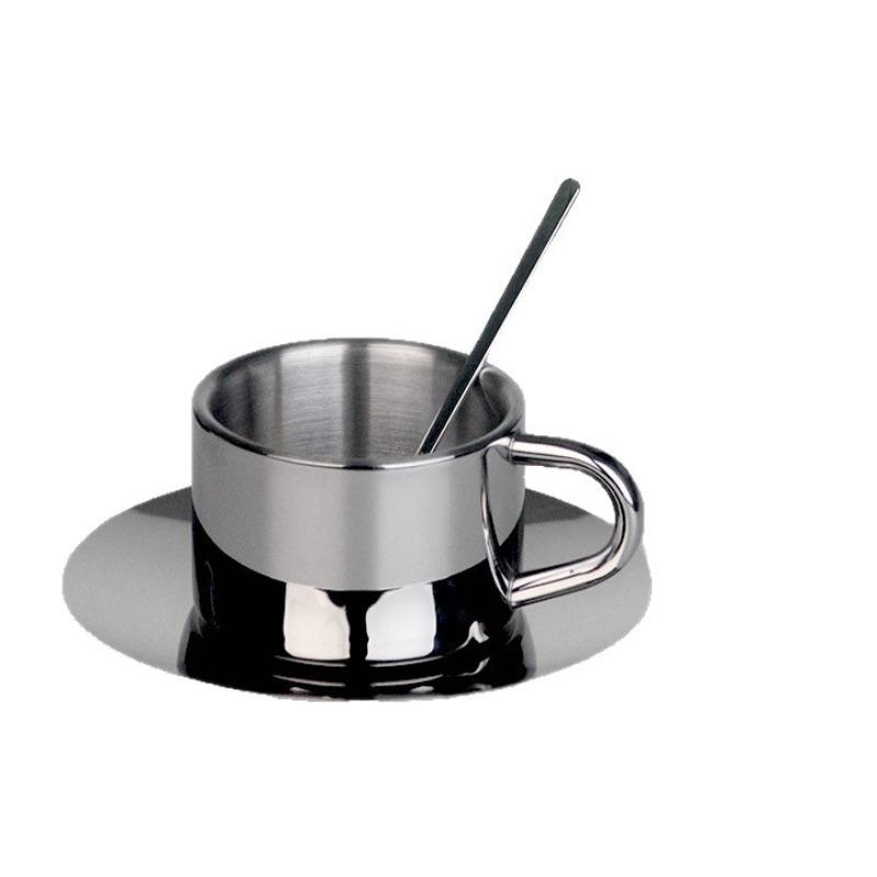 125ml 304 Stainless Steel Espresso Cup Coffee Cups and Saucers Afternoon Tea Cups Mugs High-End Personalized Couple Cups