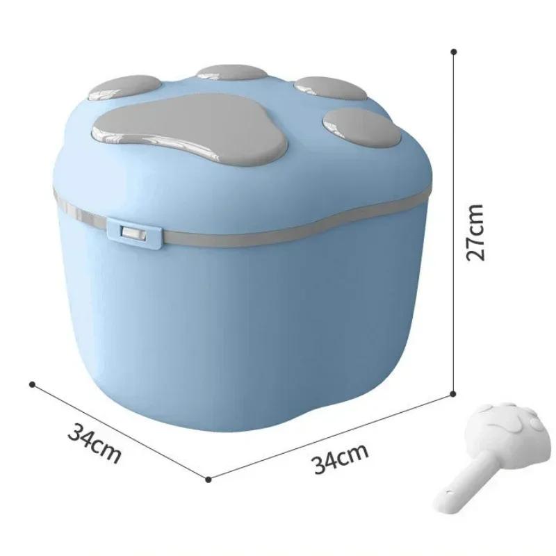 Sealed Moisture-Proof Pet Food Box-Large Capacity Plastic Container Dog Grain & Cat Snacks Dry Feeder Storage Bucket Pet Supplie