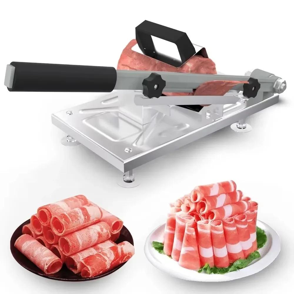 Stainless Steel Food Slicer Frozen Meats Slice Tools Beef Mutton Rolls Food Slicing Stable and Thick Sharp Meat Cutting Machine