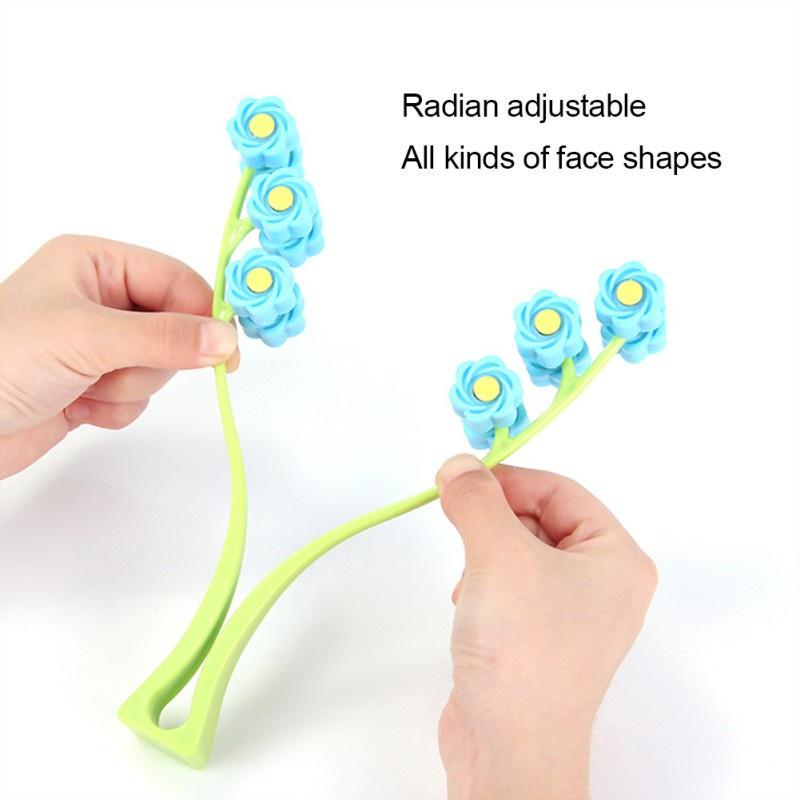 Rolo de massagem facial portátil, formato de flor, elástico, emagrecimento, ferramentas de beleza facial