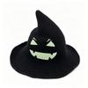 Glow Knit Halloween Witch Hat Wide Brim Pumpkin Witch Cap Simple Halloween Costume Hat  Masquerade