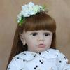 BZDOLL 60 CM Soft Silicone Reborn Toddler Baby Doll Toy For Girl Lifelike 24 Inch Vinyl Long Hair Princess Tayra Dress Up Alive Bebe