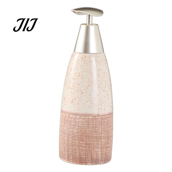 Easy Press Soap Dispenser Ceramic for Bathroom, 350/380ML Hand Bottle with Container Pump, Refillable Liquid Soap, Lotion and Shampoo Kitchen