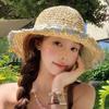 Flower Fisherman Hat Summer Beach Vacation Sun Hat Brim Straw Hat Foldable Sun Hat