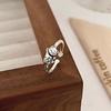 Adjustable Cat Ring Women Men Cute Lucky Finger Minimalist Open Band Vintage Style Copper Jewelry
