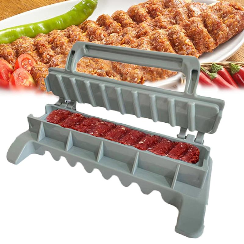 Kebab Maker Nem Enkelt Række Grill Barbecue Spyd Tilbered Kebab Maker Presse Maskine Genanvendelig Manuel Grill Kebab Form