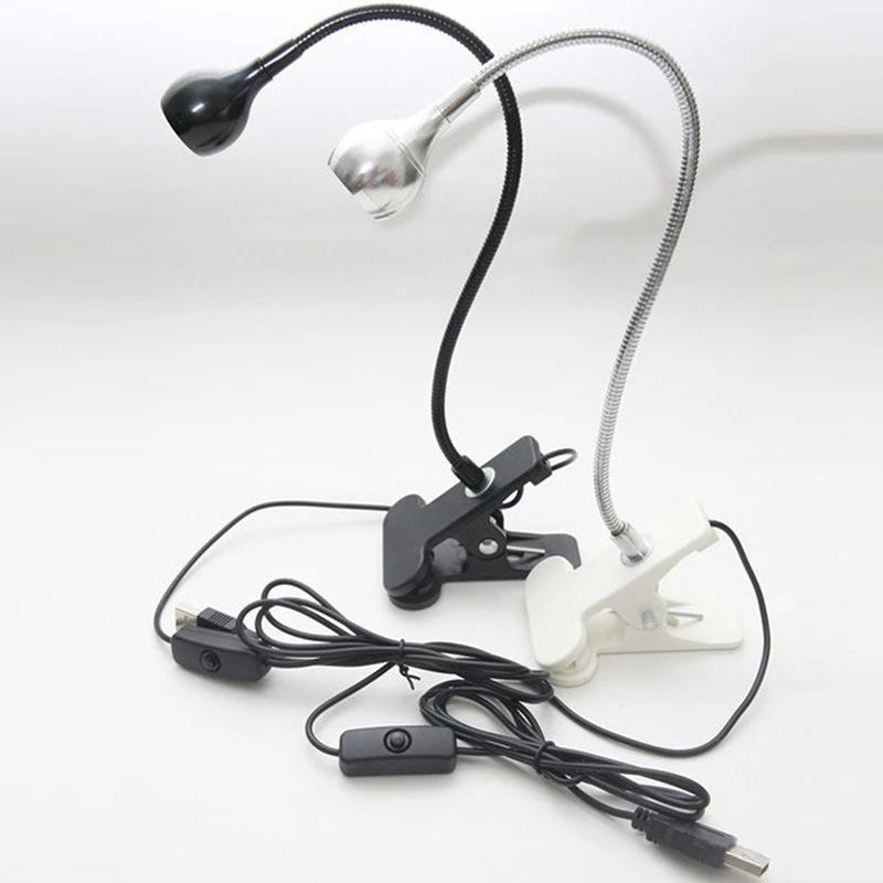 LED Reading Lights 360°Flexible Gooseneck Dimmable Table Lamp Clip On Indoor Bedroom Eye Protection Desk Light Book Clamp Lamp