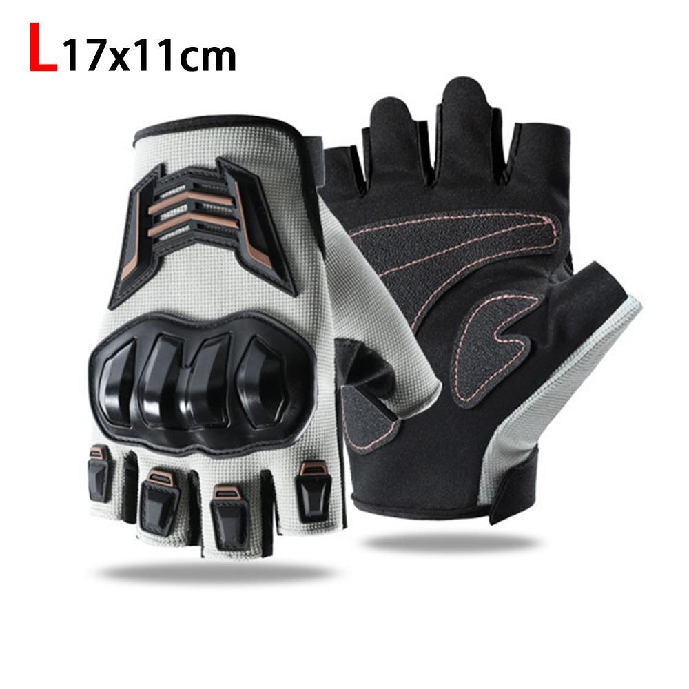1 Pair Half Finger Motorcycle Gloves Anti-slip Anti-fall Cycling Gloves Adjustable Breathable Driving Gloves for Men and Women