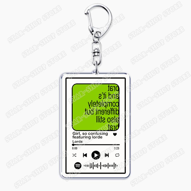 

Popular Singer Lorde Keychains for Women Accessories Bag Hot Songs Royals Team Ribs Music Code Keying Jewelry Fans Friends Gifts