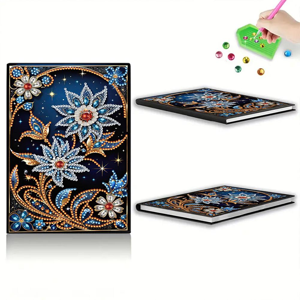 50-Page A5 Size Diamond Painting Diary Book Crystal Notepad Sketchbook Diamond Painting Notebook Set Holiday Birthday Gift