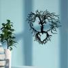 1pc Loving Couple Abstract Tree Metal Wall Art, Line Art Bedroom Decor Above Bed, Christmas Halloween New Year Gift
