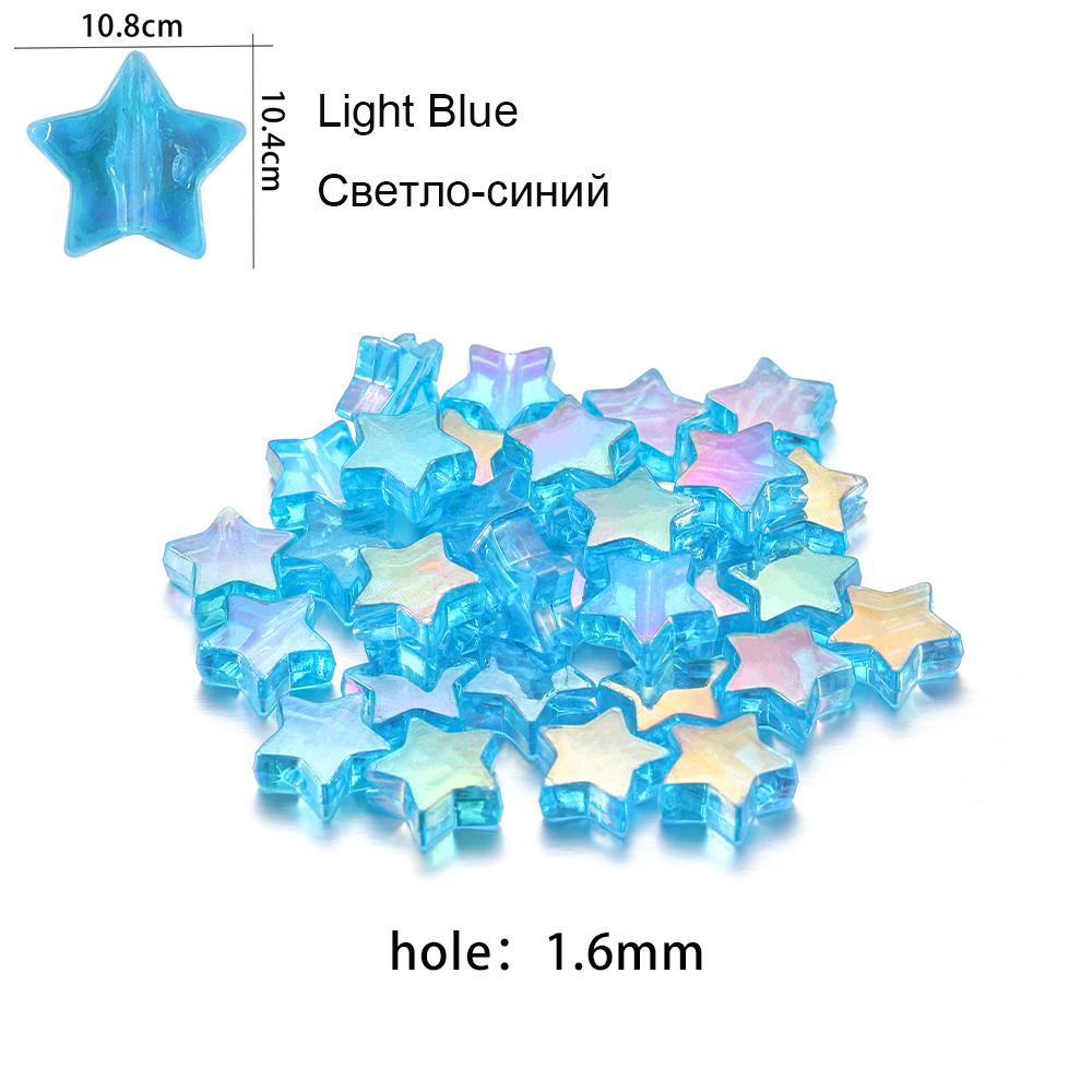 100 stuks Acryl Spacer Losse Kralen Vijfpuntige Ster Transparant Regenboogkleur Kralen Voor Sieraden Maken Handwerk Accessoires
