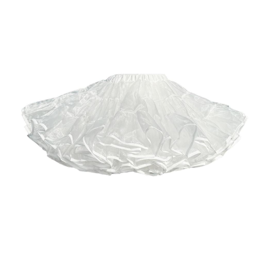 Net Petticoat with Elastic Waistband Lightweight Layered Ruffled Airy