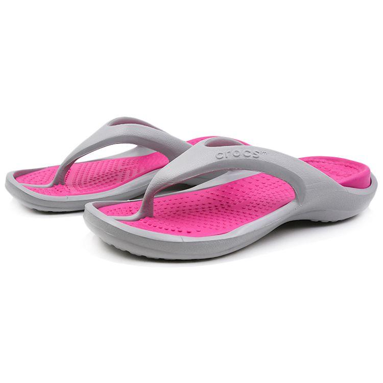 Crocs Athens Casual Flip Flops Unisex Footwear Gray Pink 10024-0FS