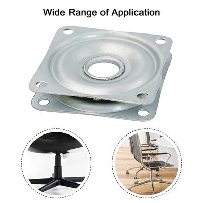 Plateau Tournant Carré en Acier 2/3/4 Pouces Lazy Susan Rotatif à 360 Degrés Roulement à Billes Plateau de Roulement Pour Chaises de Bureau Pivotantes