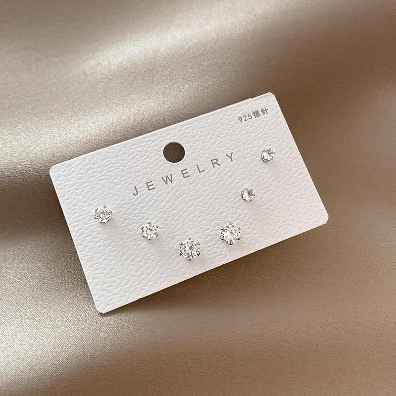 S925 Silver Needle Versatile Earrings Set – High-End, Light Luxury Forest Design for Women