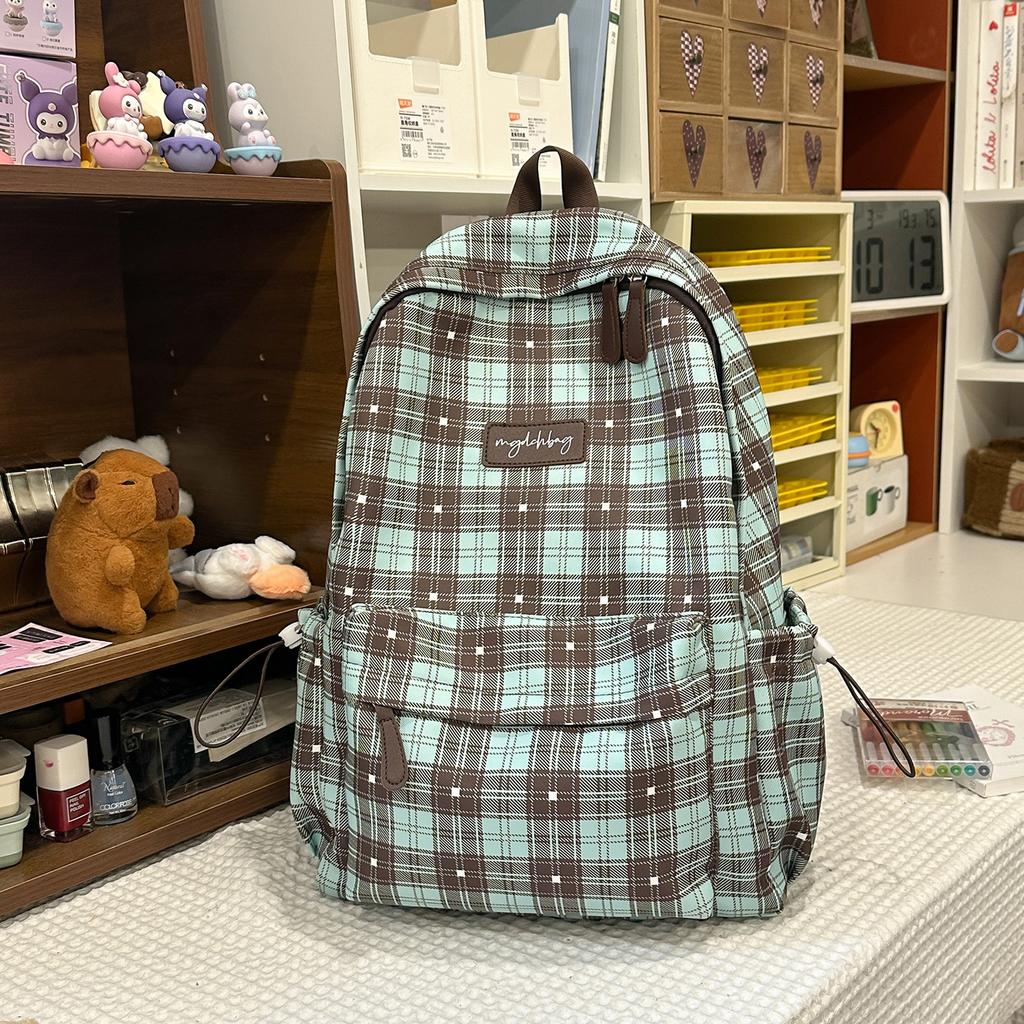 Schoolbag New Retro Plaid Schoolbag Women's High-value College Style Junior High School Student Fashion Versatile Mori Backpack