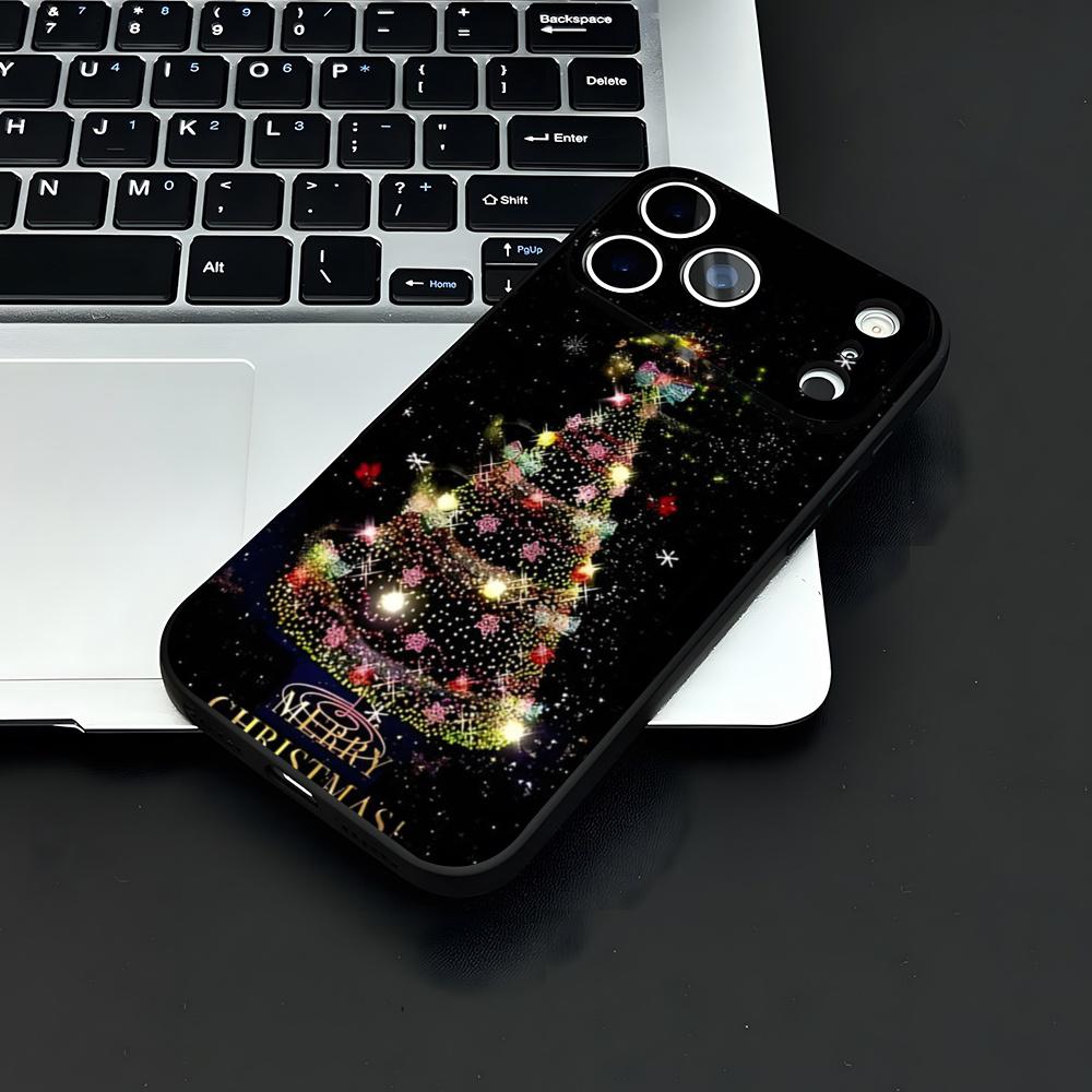 

Merry Christmas Tree Phone Case For IPhone 17 Air 16 E Pro Max 15 14 13 Mini 12 Pro 11 Max Plus Black Soft Shell iPhone 12ProMax