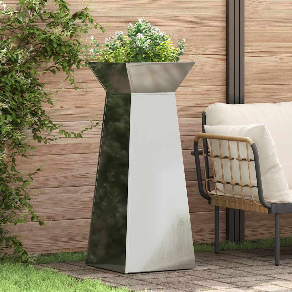 Column Planter Silver 40 X 40 X 100 Cm