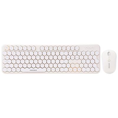 2.4G Wireless Silent Keyboard Mouse Bundle - 105-Key Honeycomb Keycap Design, Works with Desktop and Laptop Devices