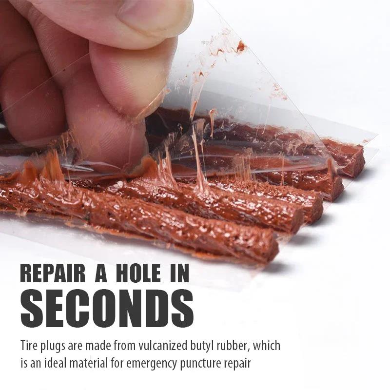 Tubeless Tire Repair Kit for Road MTB Bikes - Rubber Plugs Bacon Strips Insertion Tool for Puncture Fixes Mass Air Flow 3