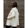 New Women's Loose Double-breasted Wool Woolen Coat, Elegant Autumn Winter Overcoat for European & American, Casual Warm Outerwear