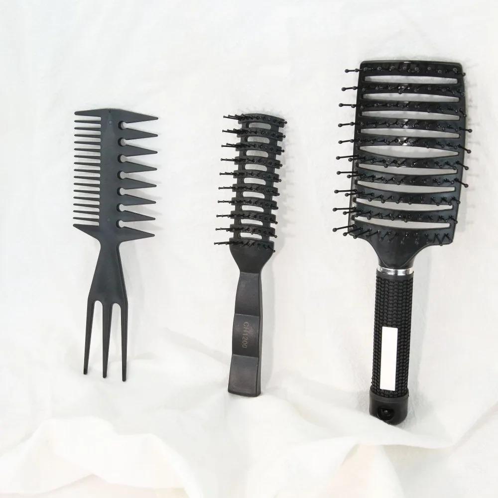 1/3 STÜCK Entwirrkamm-Set mit breiten Zinken für lockiges, welliges, dickes Haar, antistatisch, Massage, Salon, Friseur, Perücke, Styling-Werkzeug