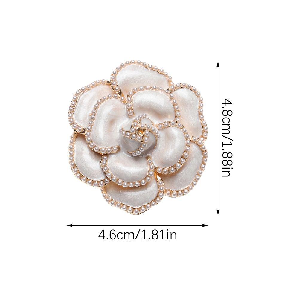 Jewelry Accessories Elegant Pin Enamel Rose Flower Brooch Alloy Coat Brooch Pearl